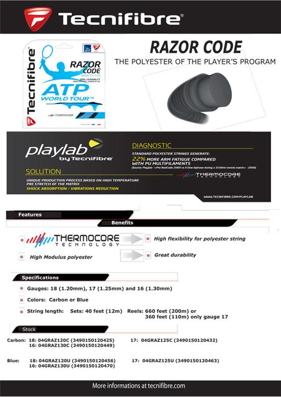 Tenis struna Tecnifibre Razor Code Carbon - kolut 200m